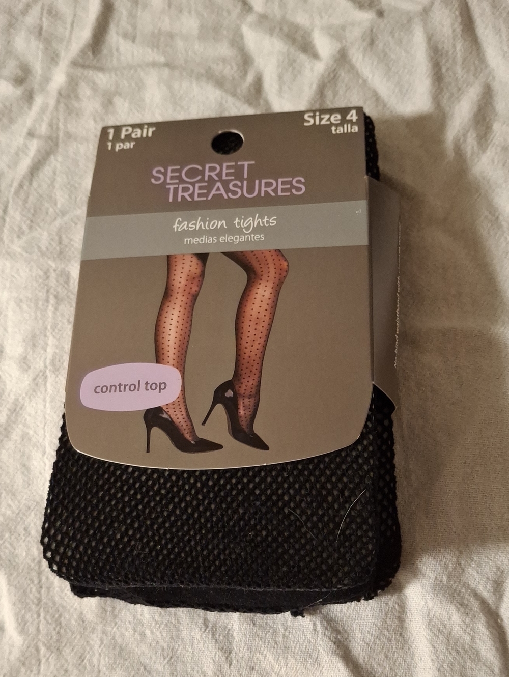 Secret Treasures Black Sheer Dot Pattern Fashion Tights